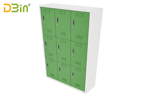 wholesale metal green 9 door school locker 